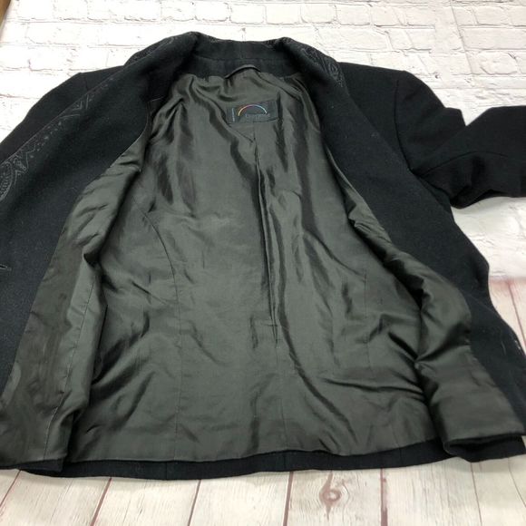 Bogner Women Embroidered 100% Wool Blazer Jacket US Size 6 Black M104 -24 - Picture 6 of 14